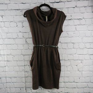 Women's Sleeveless Cowlneck Dress - Brown